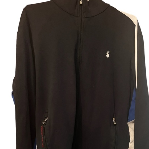 Vintage Polo Ralph Lauren Sz XL Full Zip Jacket Beige Pony Logo Down Side - Picture 4 of 10